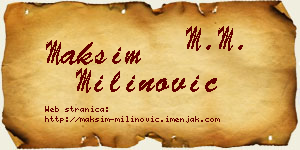 Maksim Milinović vizit kartica